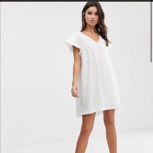 ASOS DESIGN mini reversible cotton slub smock dress